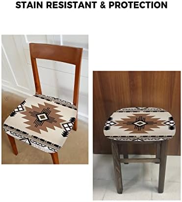 Boho Western Chair Seat Covers Set of 4 for Dining Room
