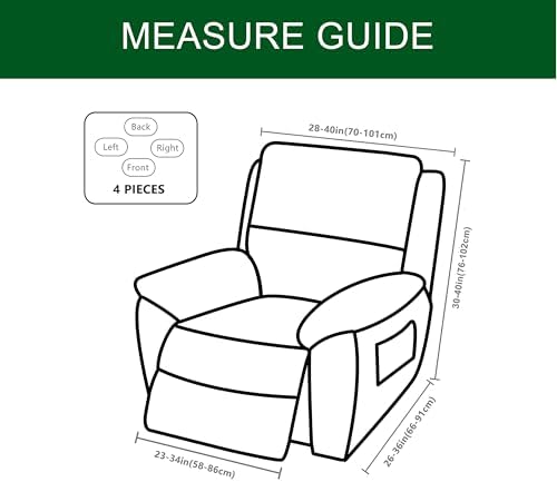 CRFATOP Recliner Slipcovers with Arms 4 Piece