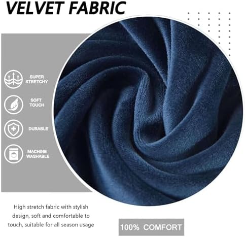 Velvet Stretch Ottoman Slipcover for Bedroom - Small