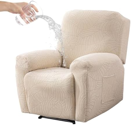 Eco-Ancheng 4-Piece Recliner Chair Covers with Storage Pockets 1
