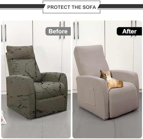 SearchI Recliner Slipcover 4 Piece Taupe