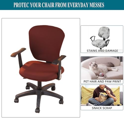 SHILINTONG Office Chair Cover 2 Piece Universal Jacquard Slipcover