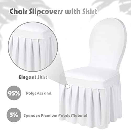 Oudain Dining Chair Slipcovers 30 Piece Set White
