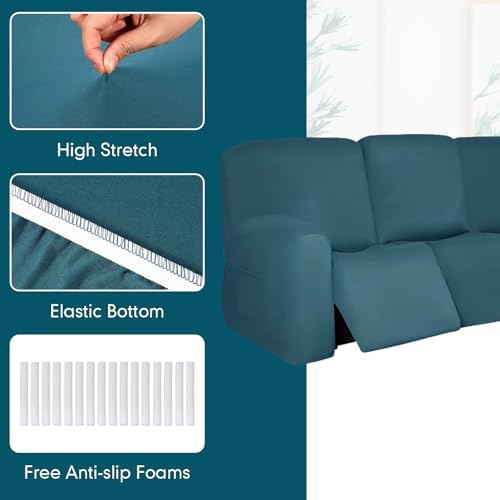 Peryiter 7 Pcs L Shape Sectional Recliner Sofa Covers Set