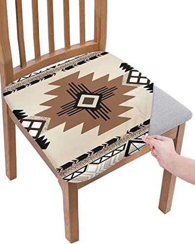Boho Western Chair Seat Covers Set of 4 for Dining Room