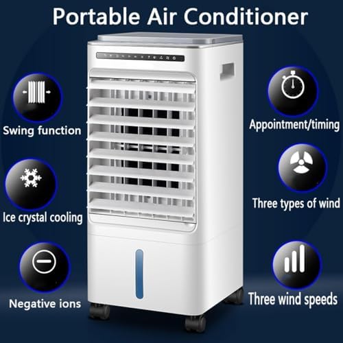 4-in-1 Portable Air Cooler with 3 Speeds and 60 Oscillation