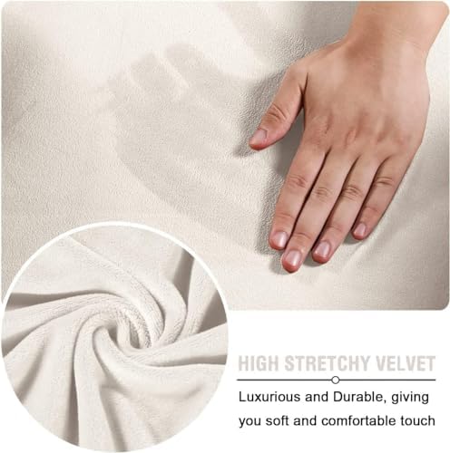 Square Velvet Ottoman Covers with Elastic Bottom