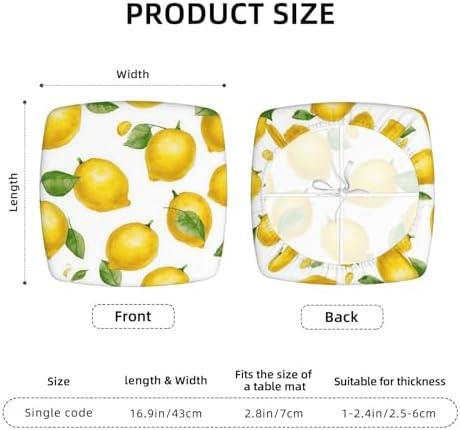 6 PCS Yellow Dining Chair Seat Covers Set