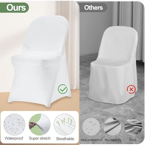 EMART 10pcs Folding Chair Covers White