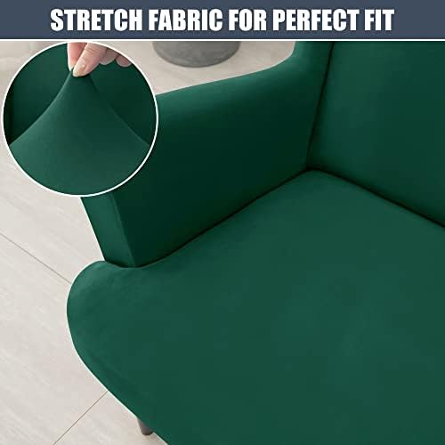 CONRUSER Stretch Wingback Chair Covers Green