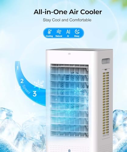 PNTCK Portable Air Cooler with 19ft Remote and 21Gal Tank