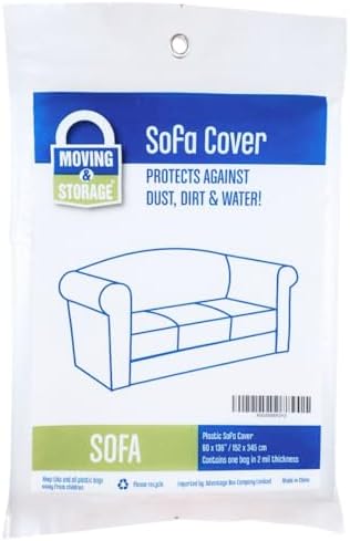 Moving Storage Premium Extra Large 2 MIL Clear Plastic Sofa Cover 1