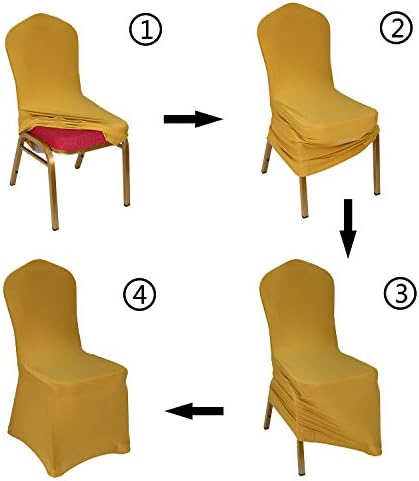 WELMATCH Gold Stretch Spandex Chair Covers 24 PCS