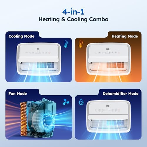 12000 BTU Smart Air Conditioner with Heat and 4 Modes