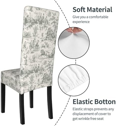 GeRRit Black French Country Toile Dining Chair Covers