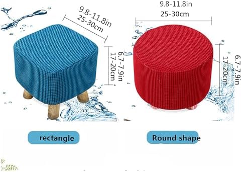 MSWBORM Round Ottoman Cover - Red 1
