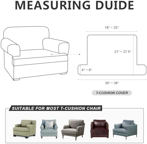 Molasofa T-Cushion Sofa Slipcover Set - Stretch Spandex 1 Piece Burgundy