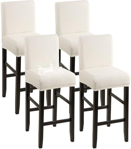 Waterproof Bar Stool Covers 4 Pack T-Beige 1