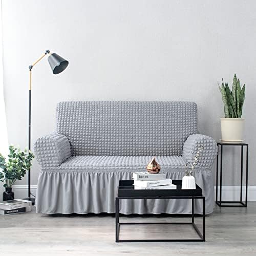 NICEEC Sofa Slipcover Grey 3 Seater Universal High Stretch Durable Cover