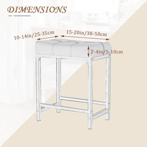 Levoberg White Bar Stool Cover Set of 2 1