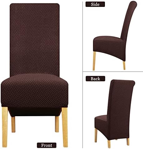 Lellen XL Stretch Chair Covers Set of 4 Brown 1