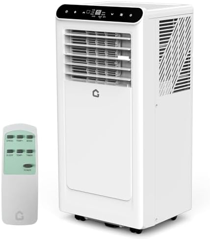 GarveeHome 8000 BTU Portable AC Unit with Dehumidifier and Fan White Black