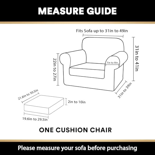 PrinceDeco Velvet Plush Chair Cover 2 Piece Set