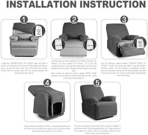 Northern Brothers Recliner Slipcover Set of 4 Soft and Elastic