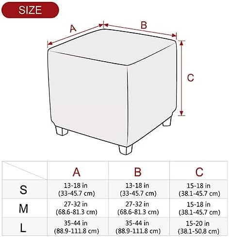 Daunkang Square Ottoman Slipcover with Elastic Bottom