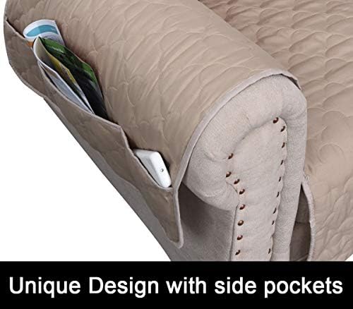 CHHKON Waterproof Sofa Slipcover with Side Pockets 68 Inch 1