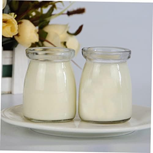 PRETYZOOM 10pcs Glass Pudding Jars with Lids for Party Favors