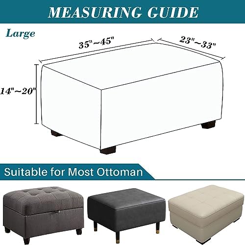 Luxurious Stretch Velvet Ottoman Cover for Large Ottomans