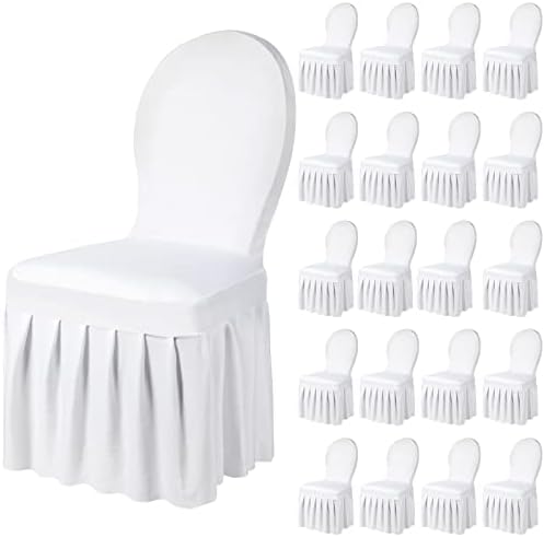 Oudain 20 Piece White Chair Slip Covers Set