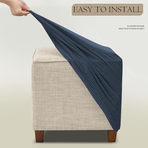 Buenanir Square Ottoman Slipcover with Elastic Band 1