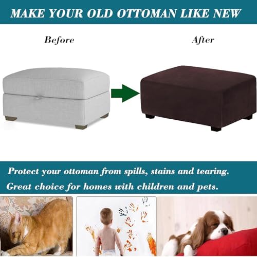 ANWUCHEN X-Large Velvet Ottoman Slipcover 1