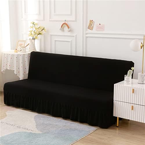 ANWUCHEN Futon Cover Stretch Armless Black