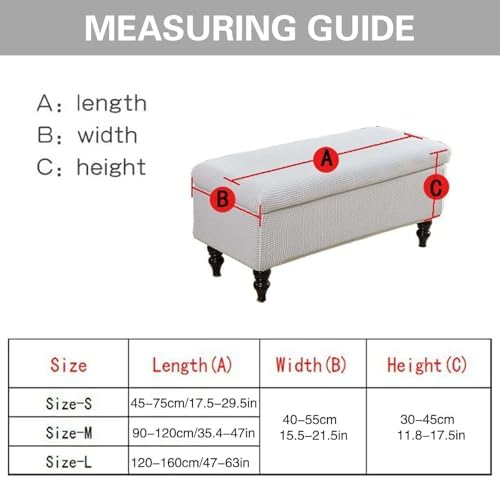 Velvet Stretch Ottoman Slipcover for Bedroom - Small