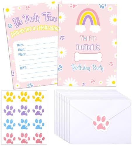 Marspark 30 Pack Birthday Invitations with Envelope and Stickers