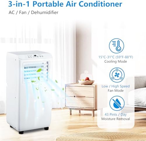 Portable Air Conditioner 3-in-1 with Remote Control