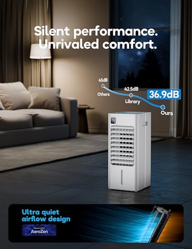 AEROZY Portable Evaporative Cooler with 3 Speeds and Digital Display 1