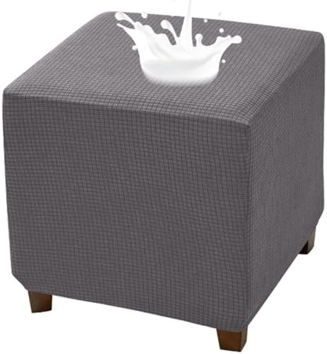 Waterproof Square Ottoman Cover with Elastic Band