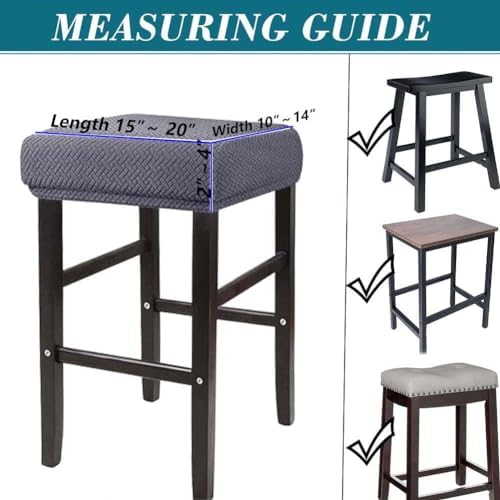Bar Stool Covers Set of 2 Black Stretch Slipcover