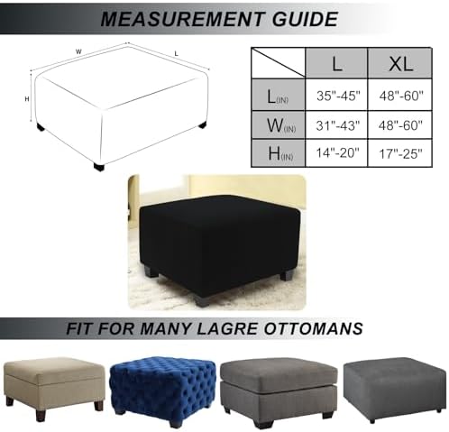 NeColorLife Thick Stretch Stool Cover for Ottomans