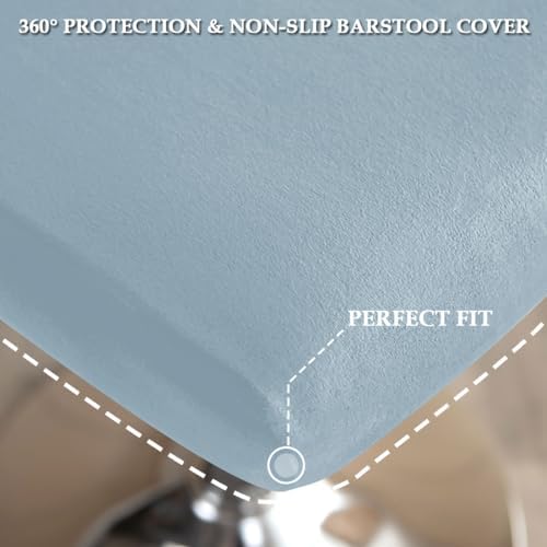 Light Blue Stretch Velvet Bar Stool Covers Set of 4