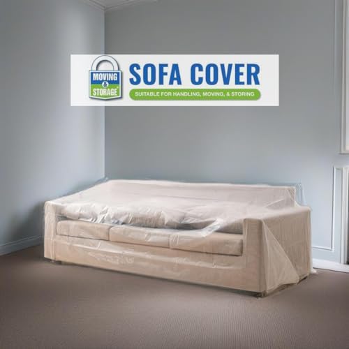 Moving Storage Premium Extra Large 2 MIL Clear Plastic Sofa Cover 1