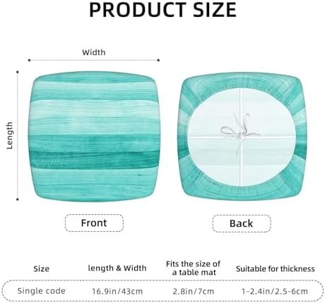 Teal Turquoise Stretchable Dining Chair Cover for 4 Seats