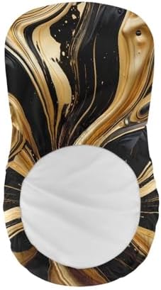 Black Gold Marble Stool Covers 2 Pack with Waterproof Pad