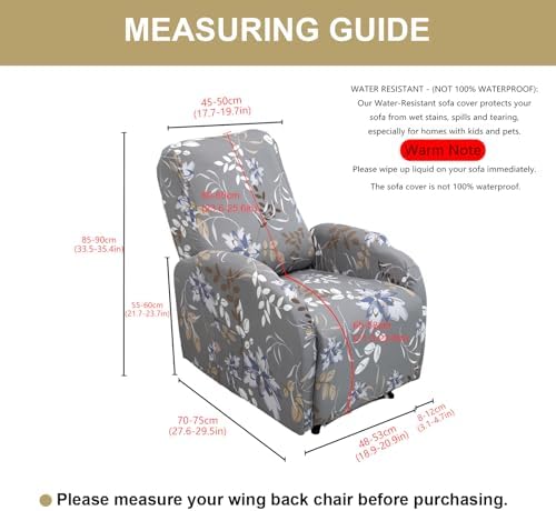 GOSTADY Recliner Chair Covers 4 Piece Set