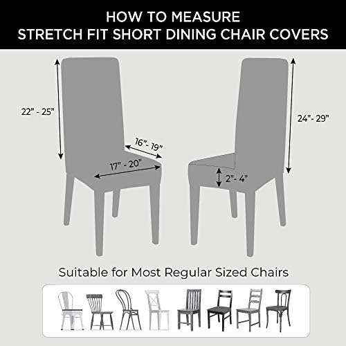 SureFit Stretch Pinstripe Dining Chair Slipcover Cream