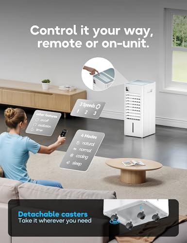 AEROZY Portable Evaporative Cooler with 3 Speeds and Digital Display 1